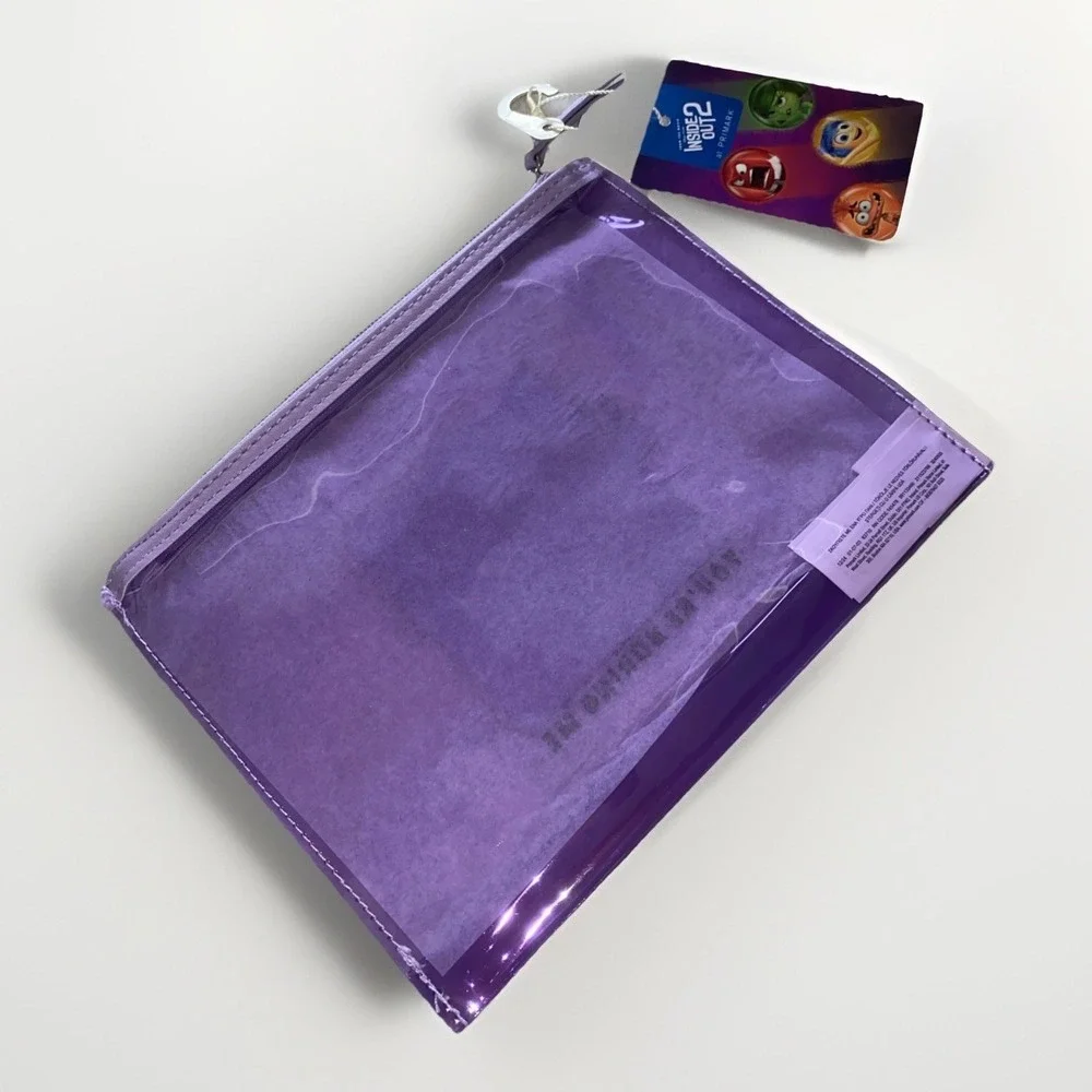 Disney Inside Out 2  You're Boring Me Pencil Cosmetic Bag NWT Primark‎ Purple